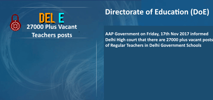 27k teachers vacancies in Delhi Government Schools
