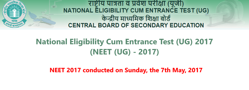 National Eligibility Cum Entrance Test(UG) NEET 2017