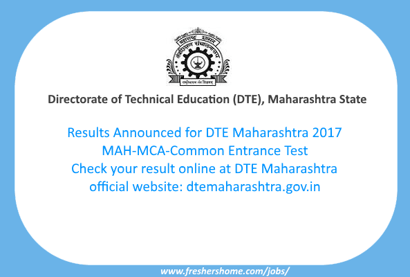 dte maharashtra 2017 mah mca cet results