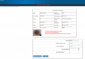 Step 5: Pre filed form with Aadhaar data is shown, here select the Ward, And Make sure you select proper address, other wise you will end up repeating the steps again due to address mismatch.