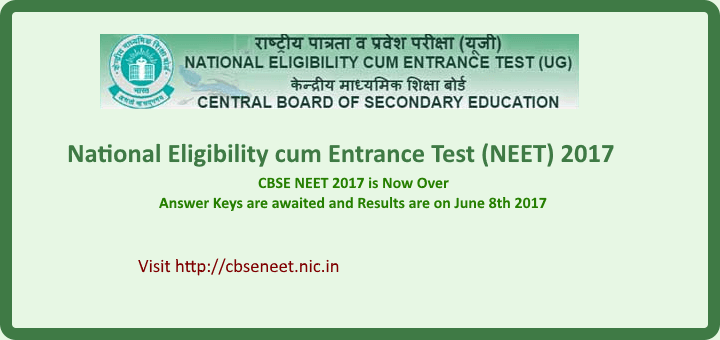 CBSE NEET 2017 exam over