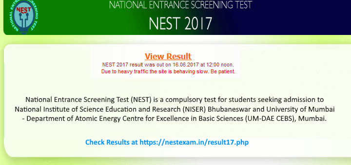 nest2017 results