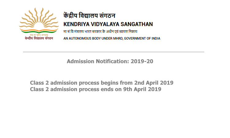 kvs class 2 admission