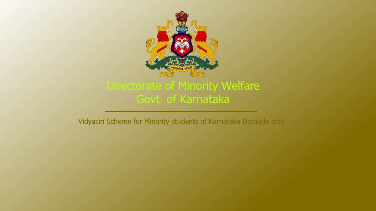 Government of Karnataka Vidyasiri Scheme 1 Vidyasiri Scheme for Minority students