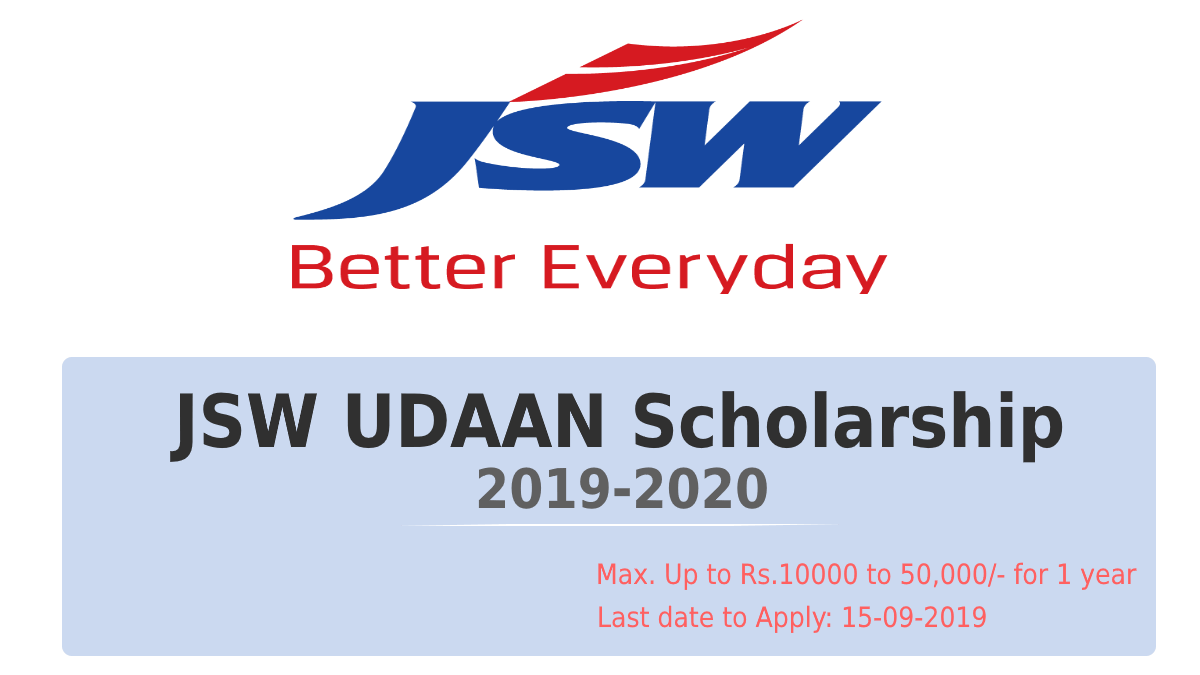 JSW UDAAN Scholarship 2019-2020