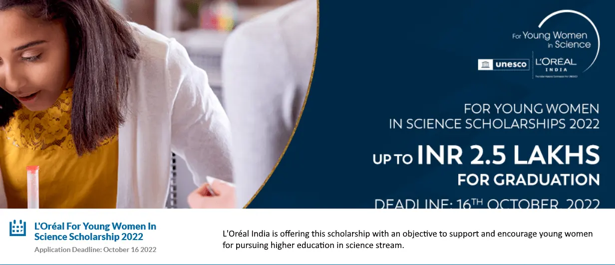 Loreal Young Women in Science Scholarship